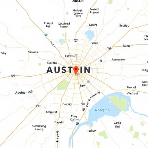 Map of Austin, Texas, indicating LearnVerse Academy's location